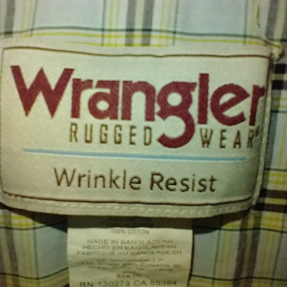 Wrangler Rugged Wear Checkered Long Sleeve Button Down Shirt Men's sz 3XT. - Picture 6 of 6